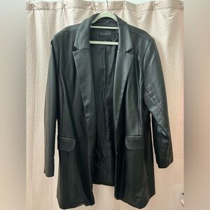 Eloquii Black Faux Leather Blazer